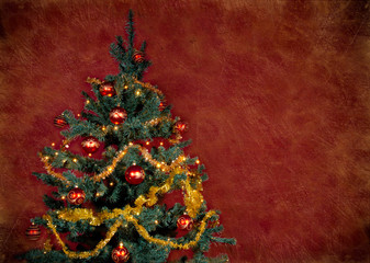 Christmas tree on grunge background