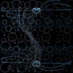 Hearts on abstract background