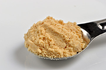 Spoonful of ground double superfine mustard.