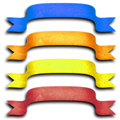 colorful ribbon award, icon. create from paper craft.