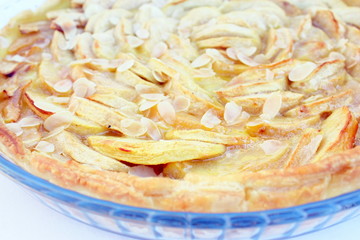 tarte pommes,amande effilées