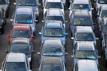 Fototapeta premium Many cars parked