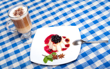 Panna cotta and coffee
