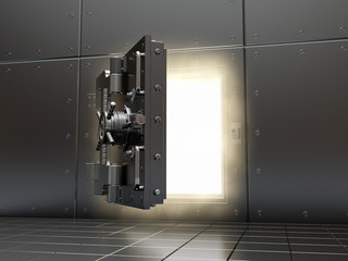 Opening vault and volume light. 3d.