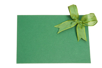 Grünes Schild mit Schleife