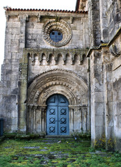 Romanesque door of Paderne monastery in Melgaco, Portugal