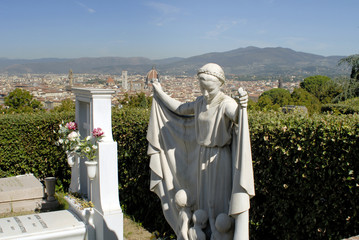 View of the city from Minitao Church in Florence Italy