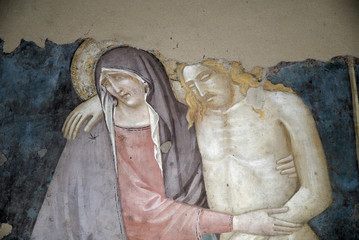 fresco in from San Minitao Church Florence Italy