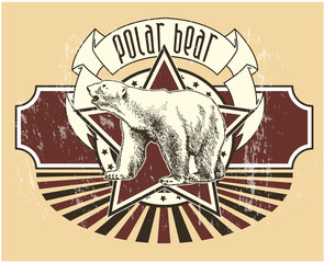 Label with a polar bear