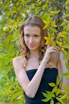 Girl in autumn park
