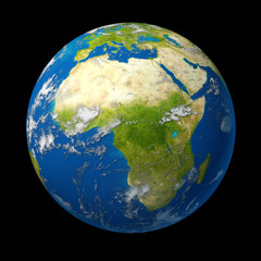 Africa on the globe