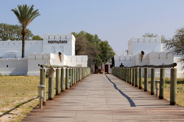 Namutoni Fort, entrance to Etosha National Park - obrazy, fototapety, plakaty