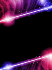 Disco Abstract Colorful Waves on Black Background