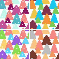 Set of christmas seamless patterns