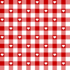 Seamless Pattern Red Check Heart © Jan Engel