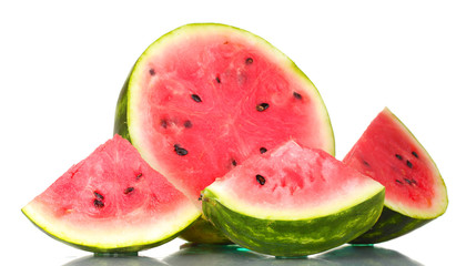Ripe sweet watermelon isolated on white
