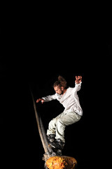 Inline skater doing tricks
