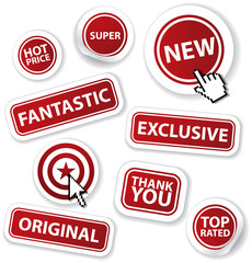 Cool set of vector red stickers