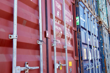 Containers in a ship yard
