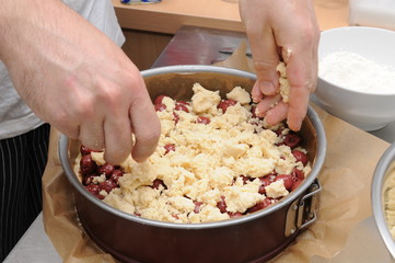in der Konditorei - Kirschkuchen - Kuchen backen