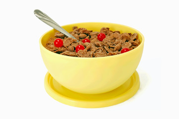 chocolate cornflakes with berries