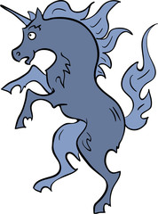 Heraldic blue unicorn