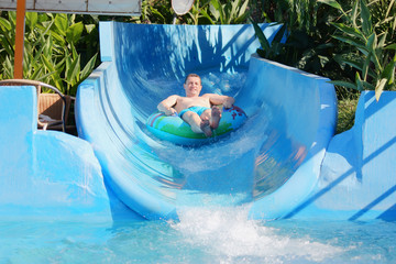 man in the water park