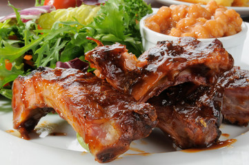 Baby back ribs and greens