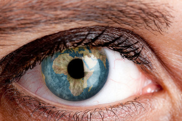 Eye with the earth inside