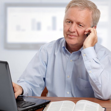 Smiling christian businessman