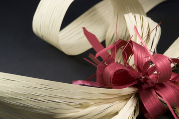 decorative red and light brown bow