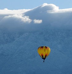 Hot air balloon soaring