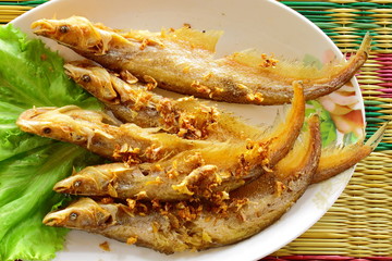 Fried Nue-on fish on a mealtime