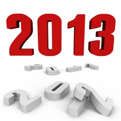 New Year 2013 over the past ones - a 3d image