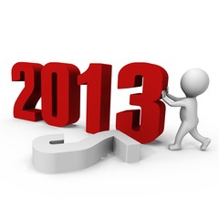 Replacing numbers to form new year 2013 - a 3d image