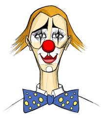 Gordijnen clown in the style of Bernard Buffet © Isaxar