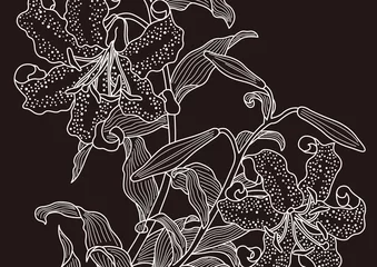 Photo sur Plexiglas Fleurs noir et blanc Motif graphique