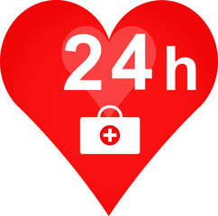 FIRST AID KIT icon on round internet button
