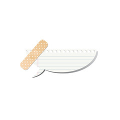 Notepaper speech bubble