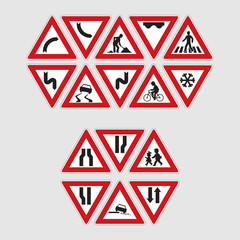 set of road signs - illustration