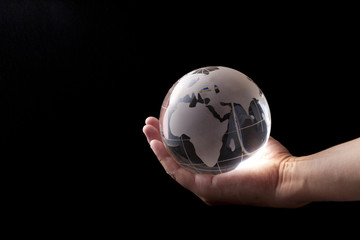 The earth on of a hand