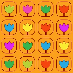 Bunte Tulpen Stoffmuster © nikolae