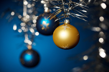 Christmas decoration on dark blue background