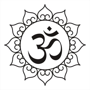 aum syllable, lotus motif design, Hinduism, Rajasthan, India