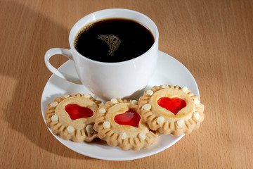 Sweet cookie and coffee
