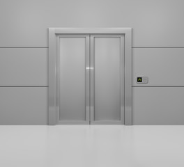 Aufzug mit geschlossenen Türen