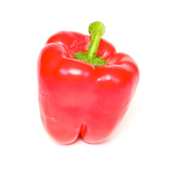 Bright red pepper isolated on white.