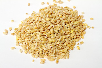 Pile of Pearl Barley isolated on white