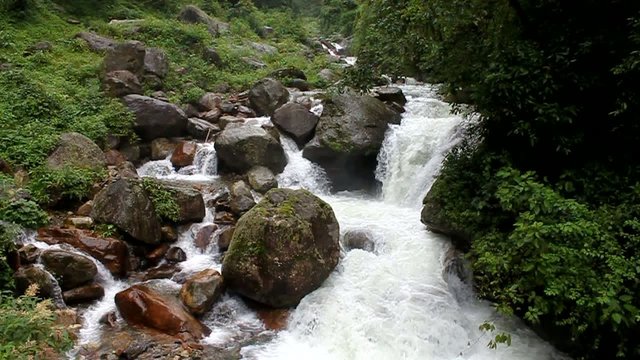 Stream rapids in Himalaya mountains, Sikkim, India