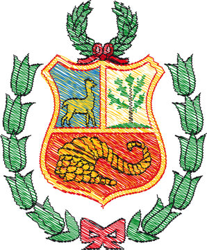 peruvian coat of arms, vector illustration